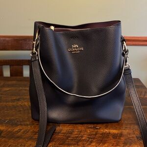 Coach Black Pebbled Leather Shoulder Bag